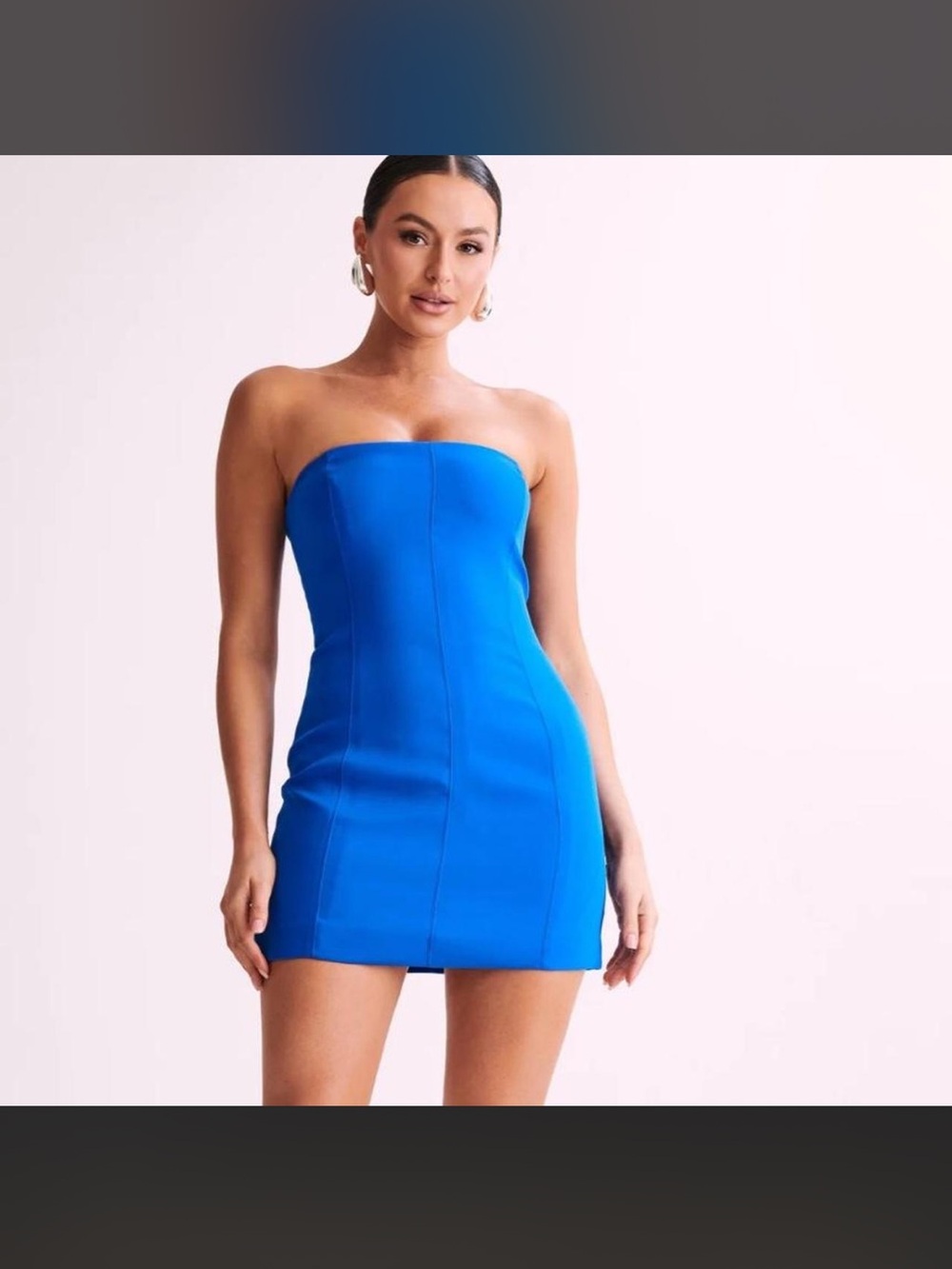 MESHKI MACI Crepe Mini Dress – Cobalt Blue – Size Small